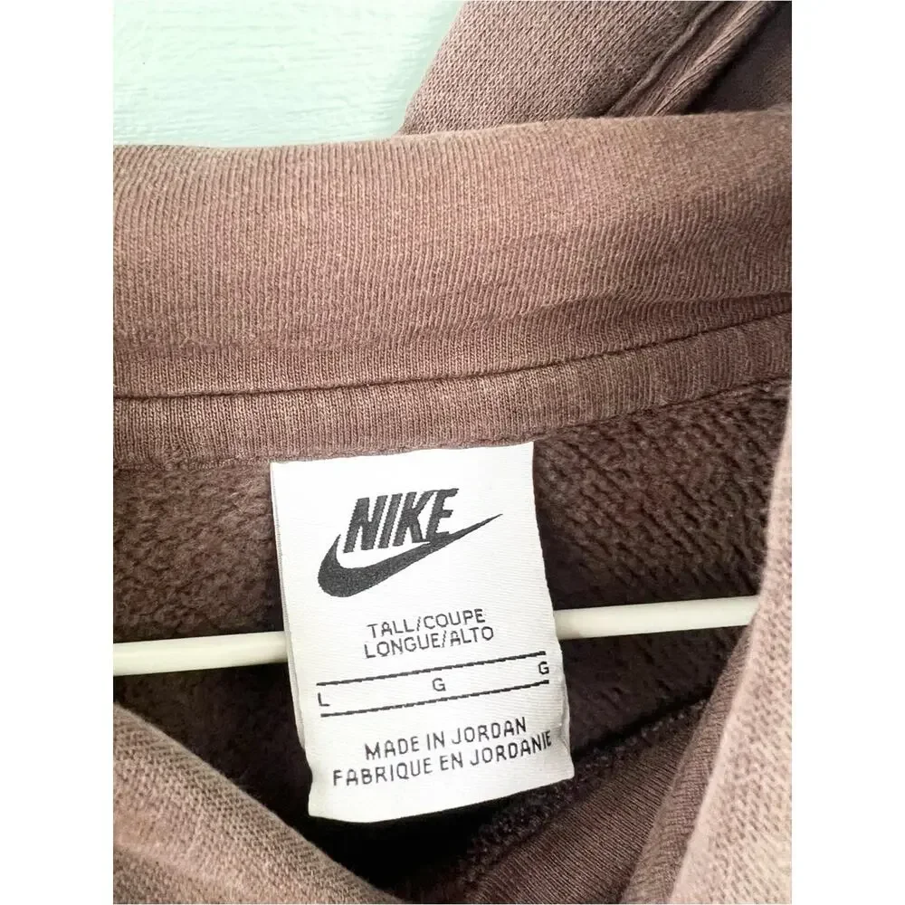 Nike chocolate brown pullover hoodie unisex oversized casual streetwear size L